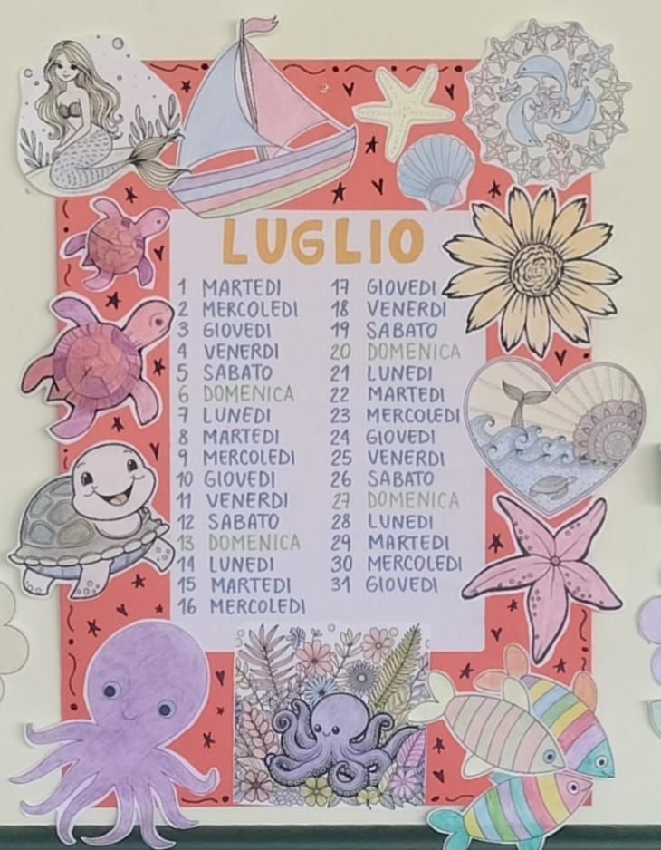 Calendario realizzato con gli elaborati preparati con gli Ospiti